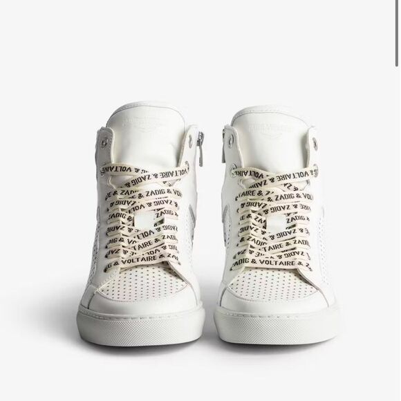 $398 Zadig & Voltaire ZV1747 High Flash Smooth Sneakers New - Picture 2 of 14